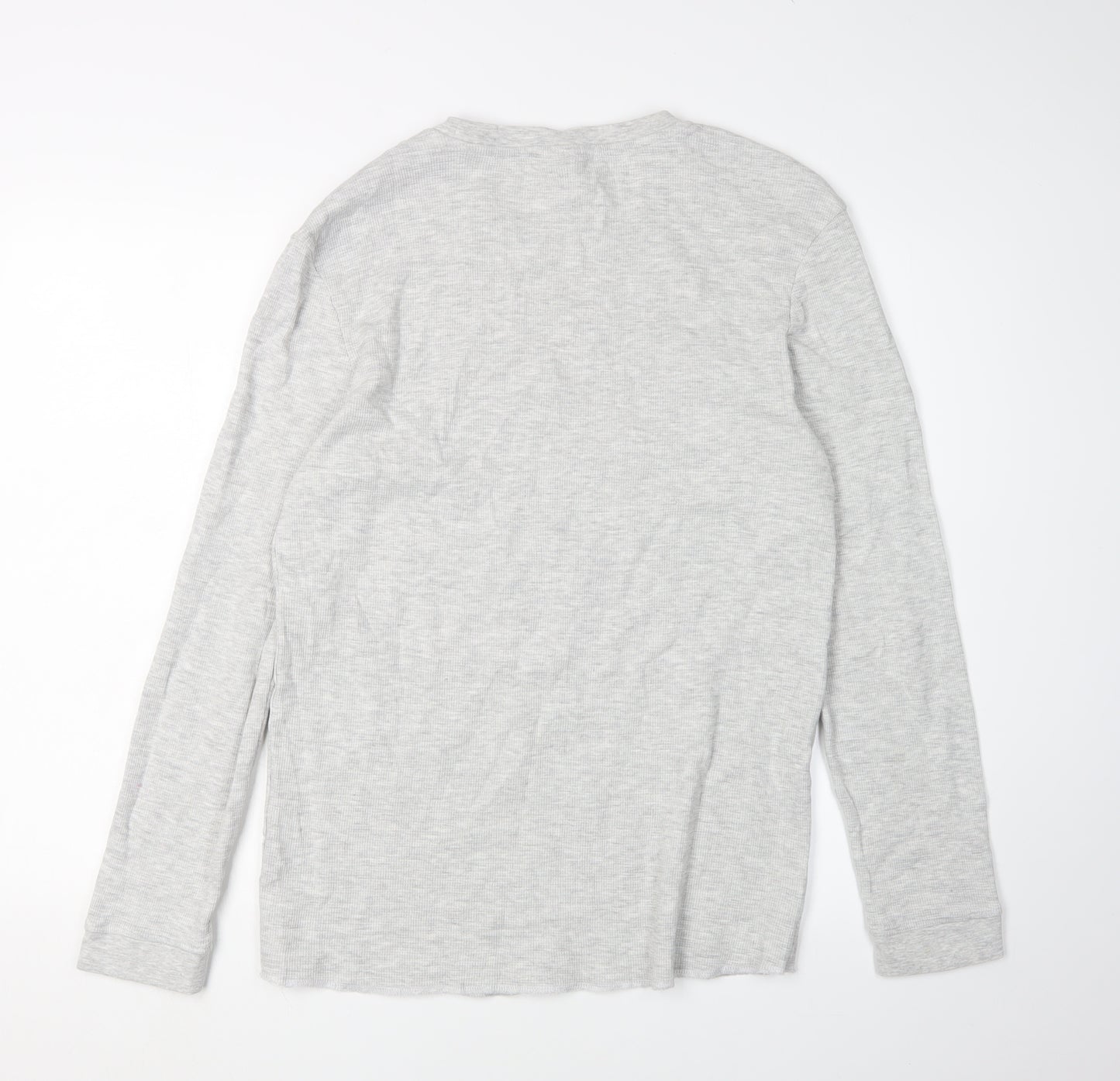 SMOG Men's Grey Long Sleeve Slim Fit T-Shirt, Size L