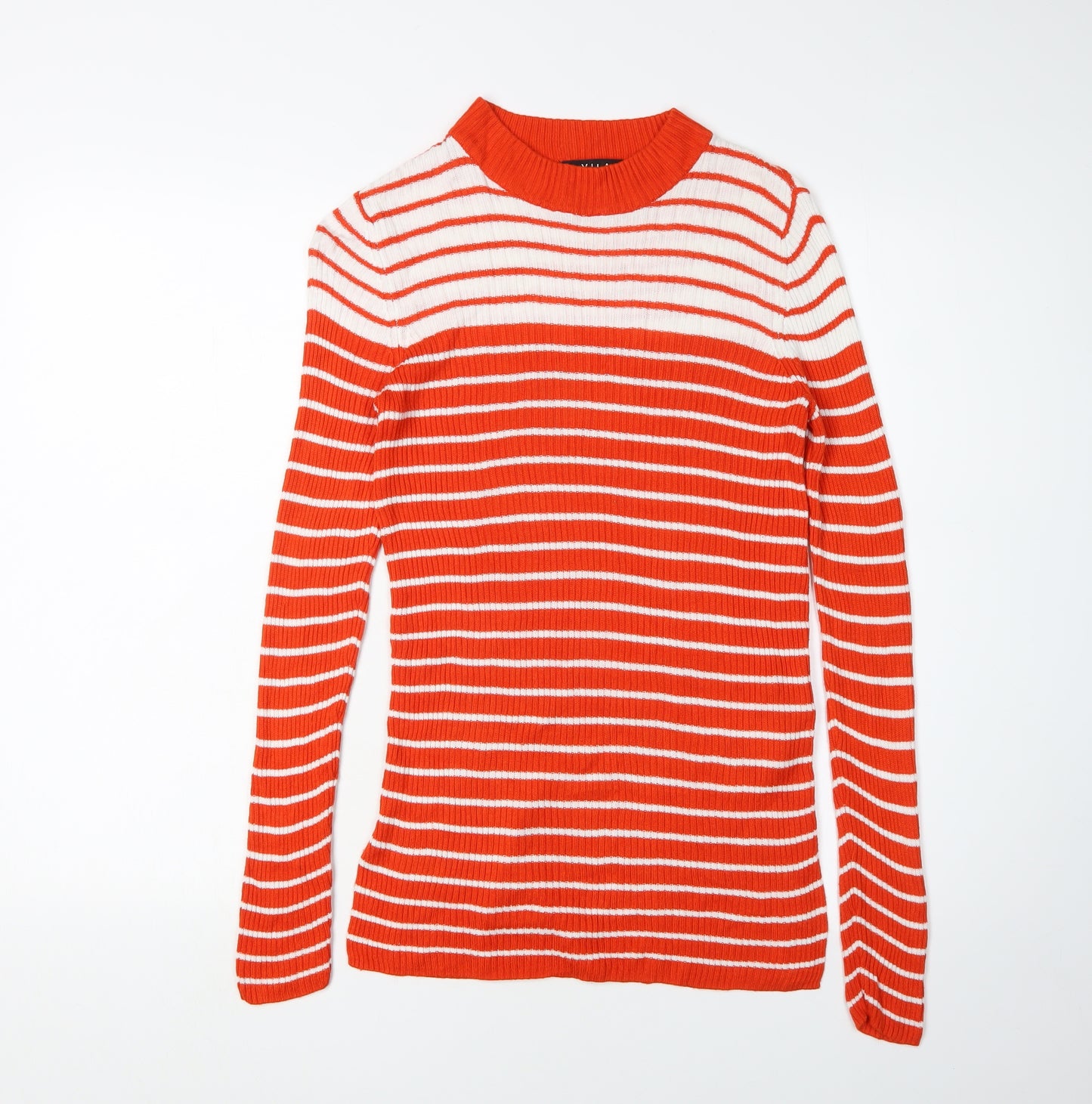 Vila Women's Red Striped Pullover Jumper - Small