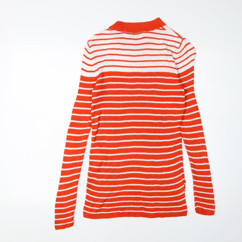 Vila Women's Red Striped Pullover Jumper - Small