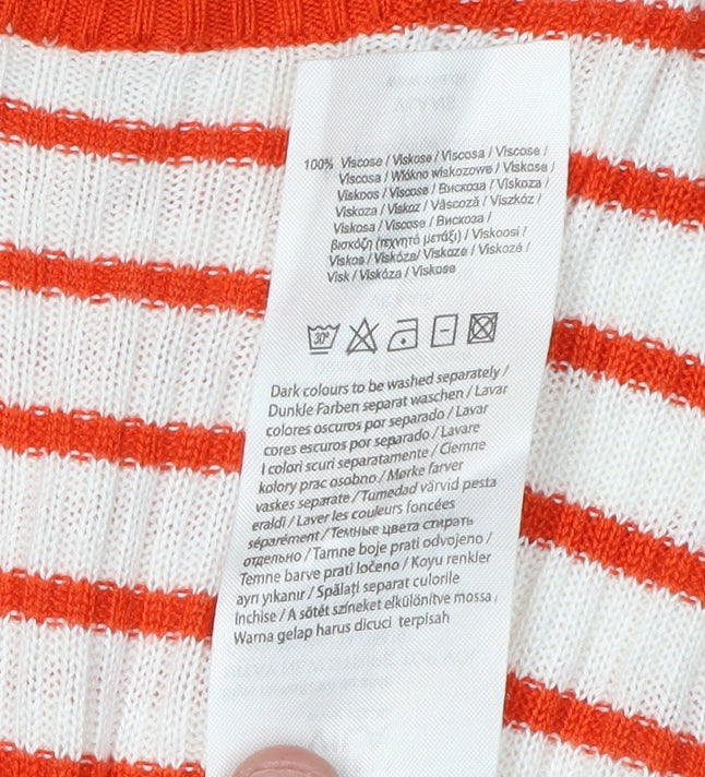 Vila Women's Red Striped Pullover Jumper - Small