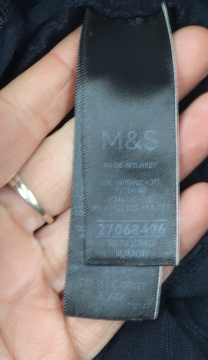 Marks & Spencer Women's Black Cotton Top Size 20