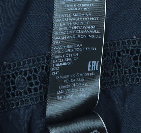 Marks & Spencer Women's Black Cotton Top Size 20