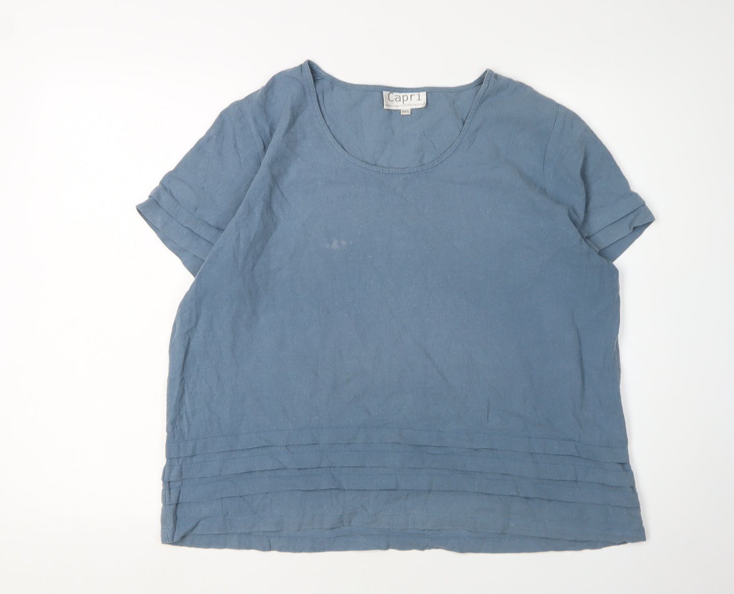 Capri Women's Blue Scoop Neck T-Shirt M