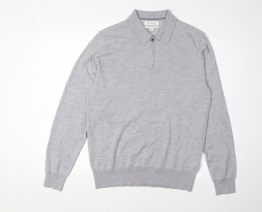 Autograph Men's Grey Collared Pullover Jumper M