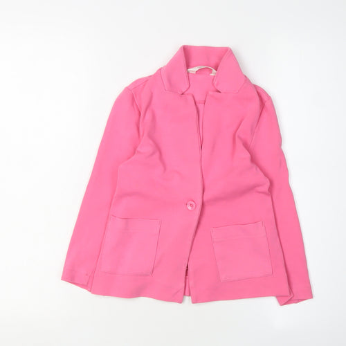 H&M Girls Pink Basic Jacket 6-7Y Long Sleeve Casual
