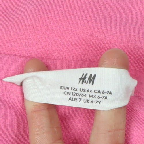 H&M Girls Pink Basic Jacket 6-7Y Long Sleeve Casual