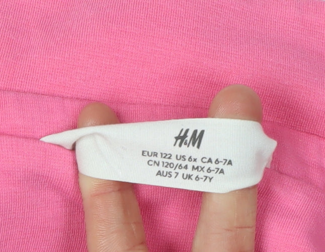 H&M Girls Pink Basic Jacket 6-7Y Long Sleeve Casual