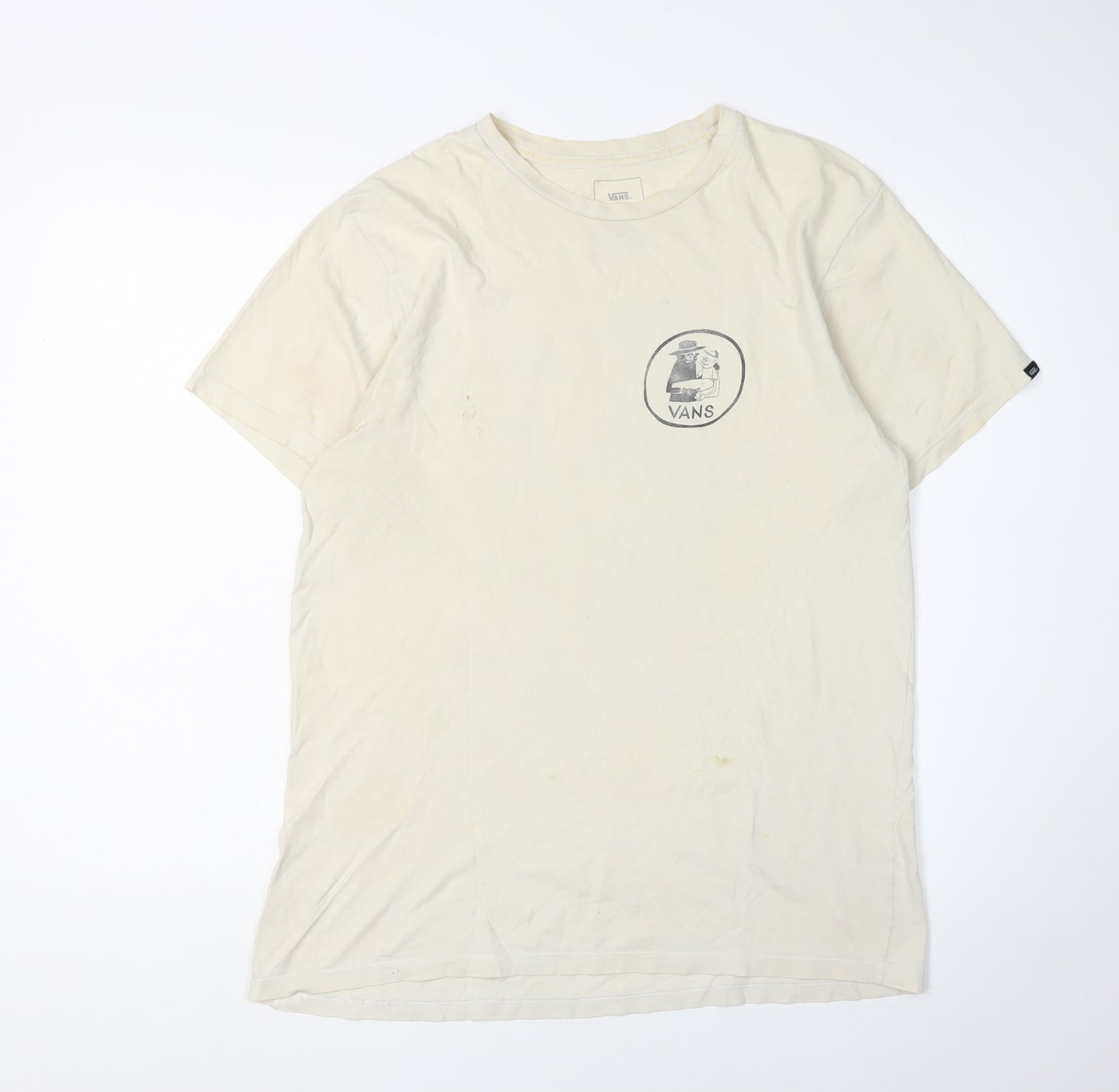 Vans Men's Beige Graphic Print Medium T-Shirt