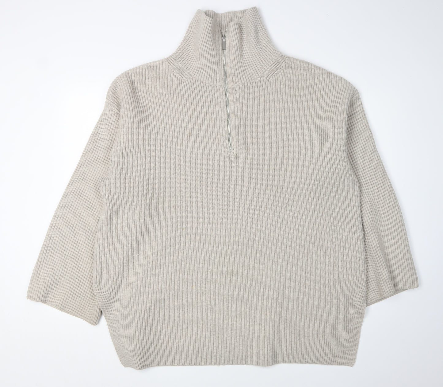 H&M Women's Beige XL Pullover High Neck Jumper