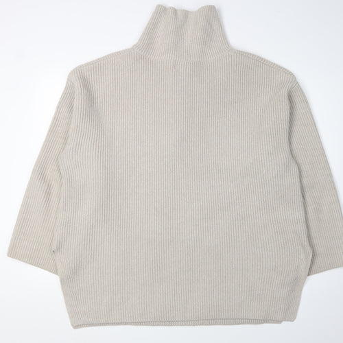 H&M Women's Beige XL Pullover High Neck Jumper