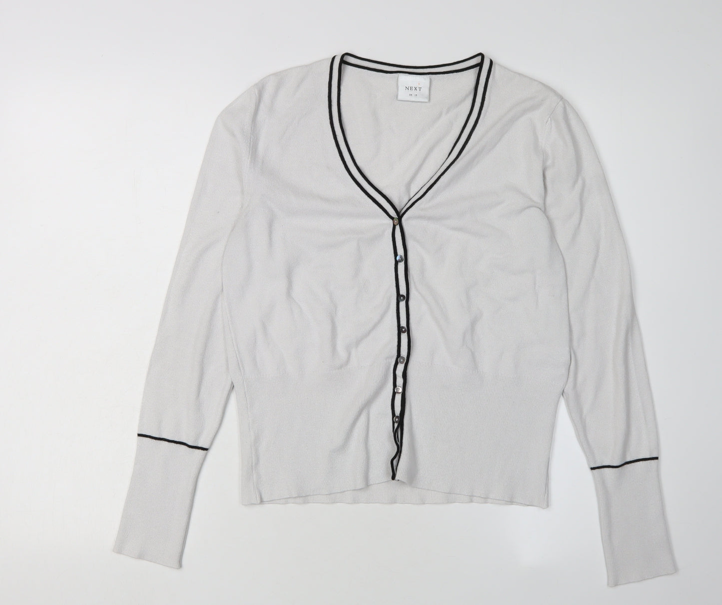 Next Women's White V-Neck Cardigan Size 14