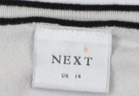 Next Women's White V-Neck Cardigan Size 14