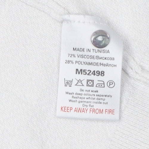 Next Women's White V-Neck Cardigan Size 14