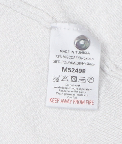 Next Women's White V-Neck Cardigan Size 14