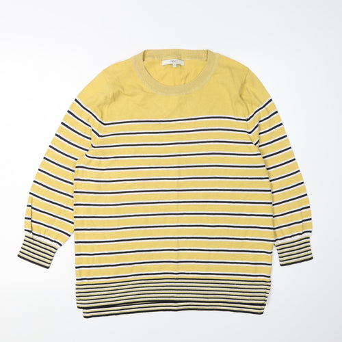 Next Women's Yellow Striped Pullover Jumper, Size 14