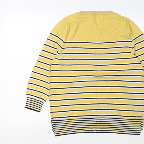 Next Women's Yellow Striped Pullover Jumper, Size 14