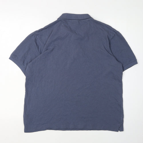 Haworth Men's Blue Cotton Polo Shirt L