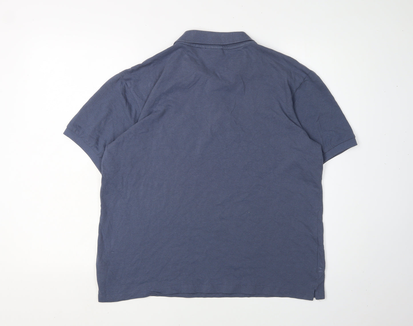 Haworth Men's Blue Cotton Polo Shirt L