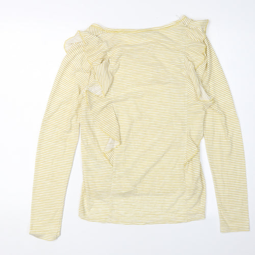 Next Women's Yellow Striped Ringer T-Shirt, Size 8