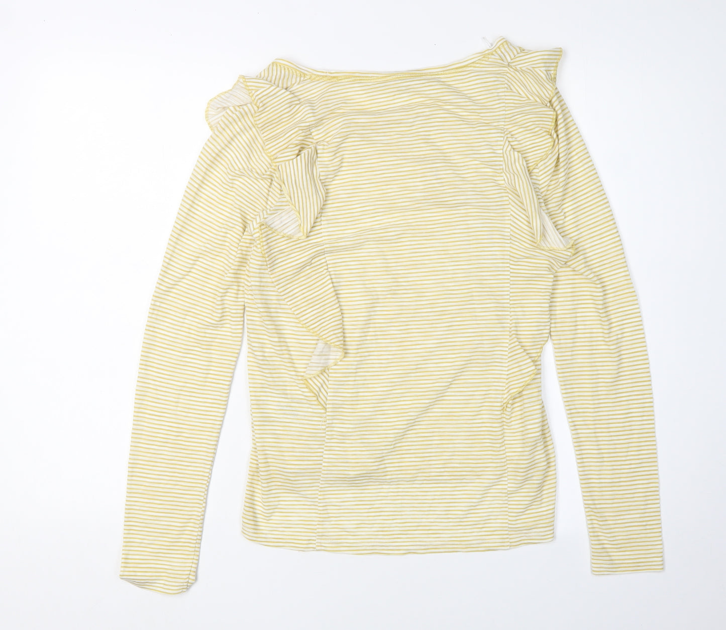 Next Women's Yellow Striped Ringer T-Shirt, Size 8