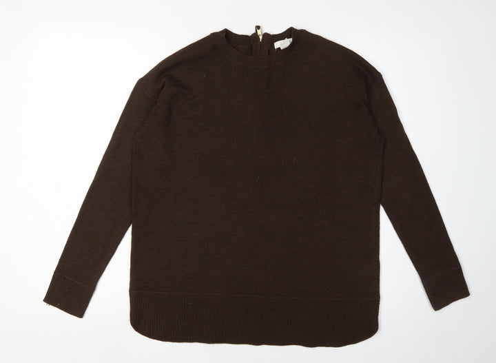 H&M Women's Brown XS Pullover Jumper, Crew Neck
