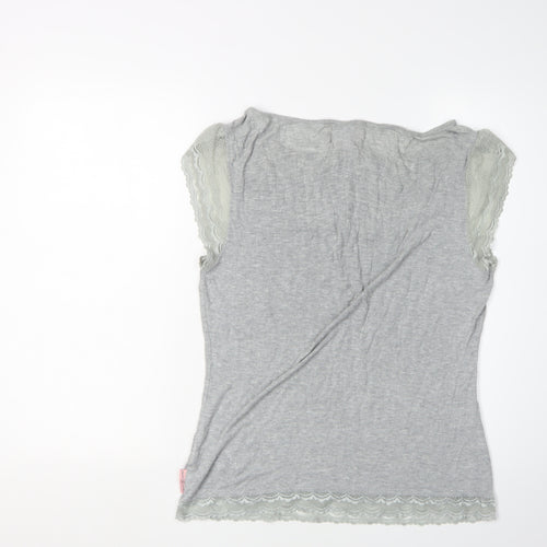 Ted Baker Women's Grey Size 10 Lace Accented Top