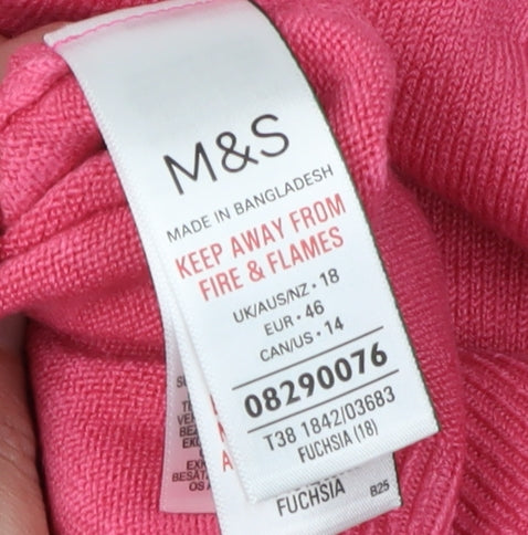 Marks and Spencer Women's Pink Pullover Jumper Size 18
