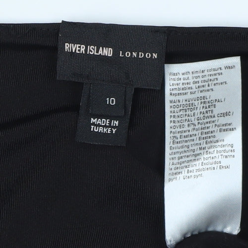 River Island Women's Black Square Neck Bodysuit