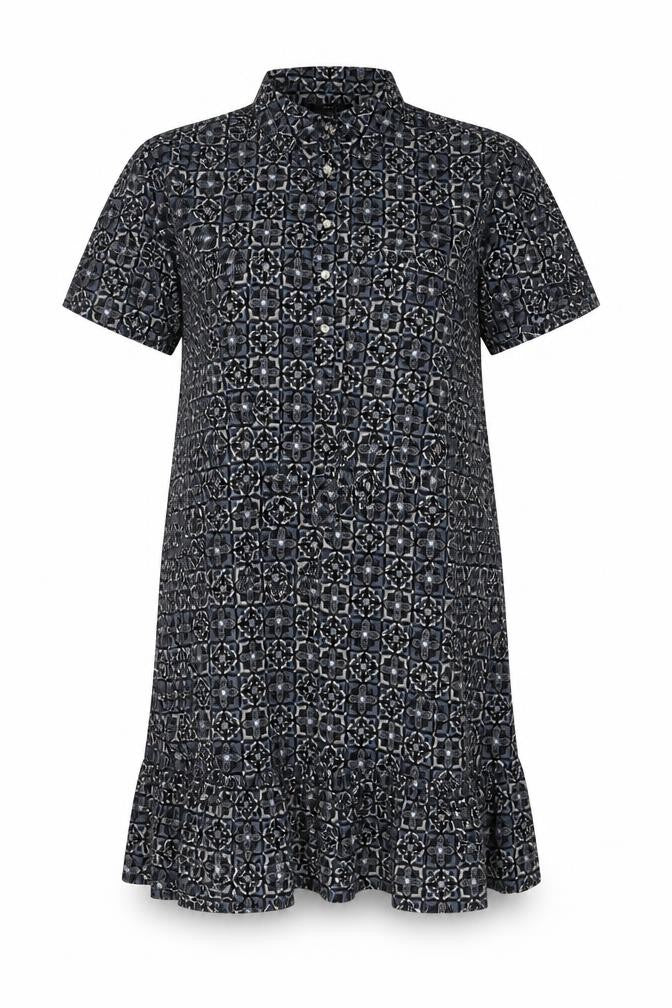Front view of Next Women's Geometric Shirt Dress UK 14 Multicoloured
