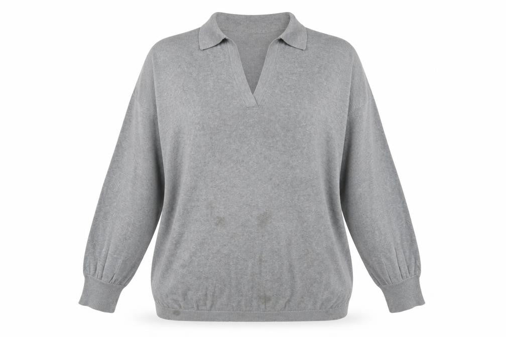 Front view of Threadbare Women's Grey Chunky-Knit V-Neck Jumper XL