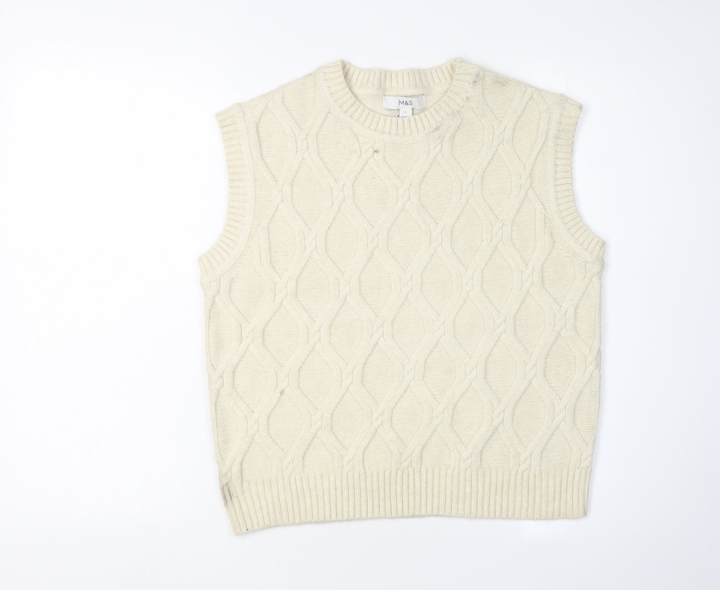 Marks and Spencer Women's Ivory Knit Vest - Size S