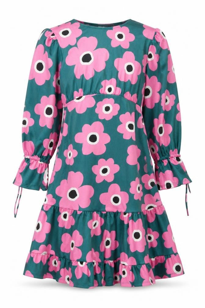 Front view of River Island Women's Floral A-Line Dress for Spring
