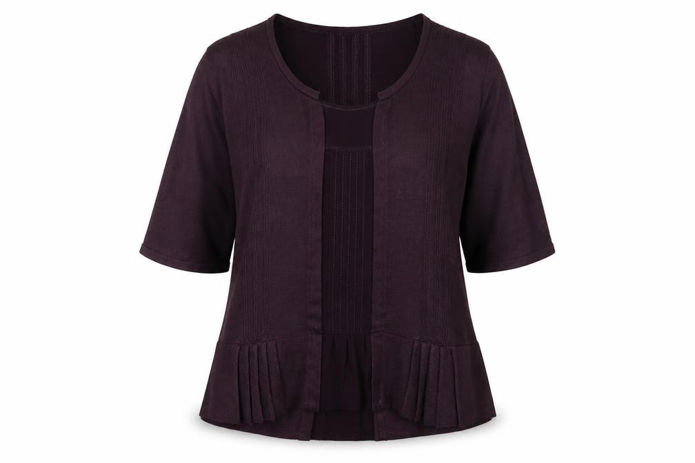 Front view of Marks & Spencer Women's Purple Cardigan, size 12