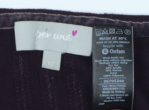 Marks and Spencer Women's Purple Cardigan Size 12