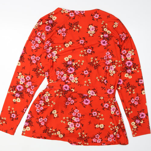 Joe Browns Women's Red Floral Wrap Blouse Size 18