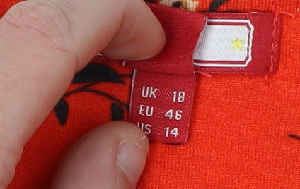 Joe Browns Women's Red Floral Wrap Blouse Size 18