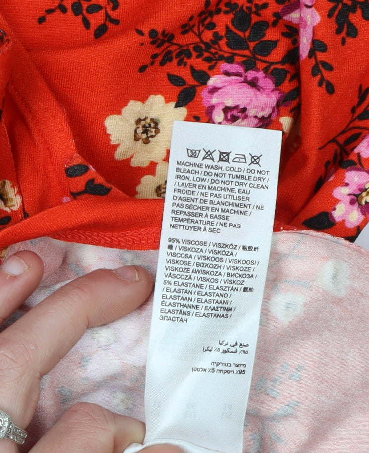 Joe Browns Women's Red Floral Wrap Blouse Size 18