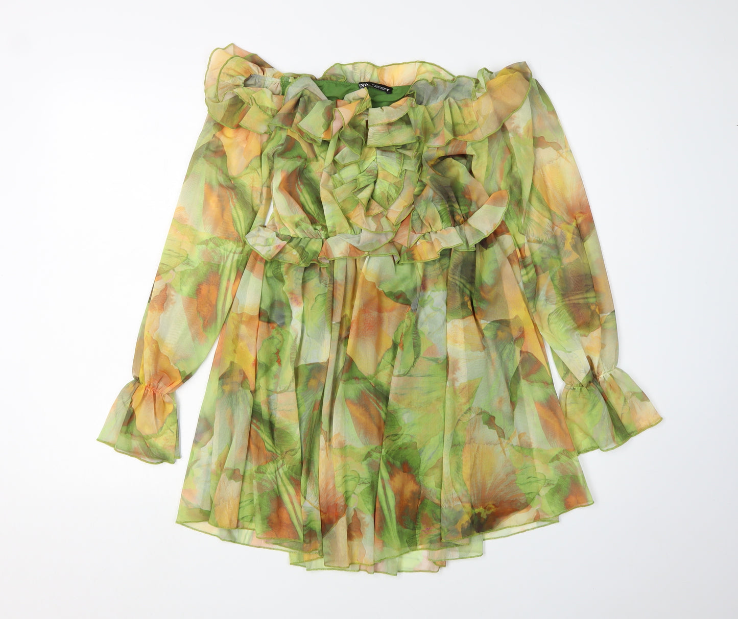 Zara Women's Multicoloured A-Line Mini Dress