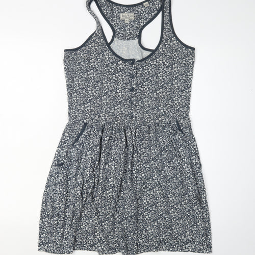 Jack Wills Women’s Blue Floral Skater Dress Size 10