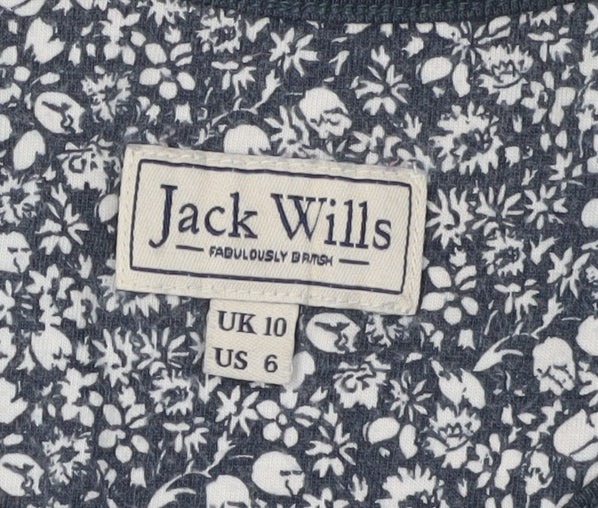 Jack Wills Women’s Blue Floral Skater Dress Size 10