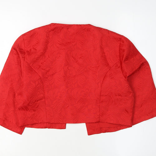 Lindy Bop Red Floral Jacquard Suit Jacket Women L