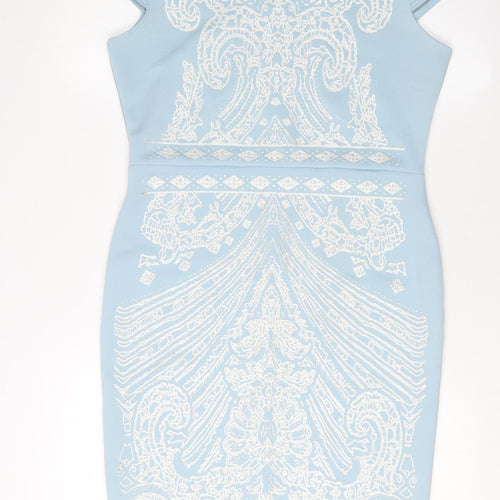River Island Women's Blue Bodycon Dress Size 14