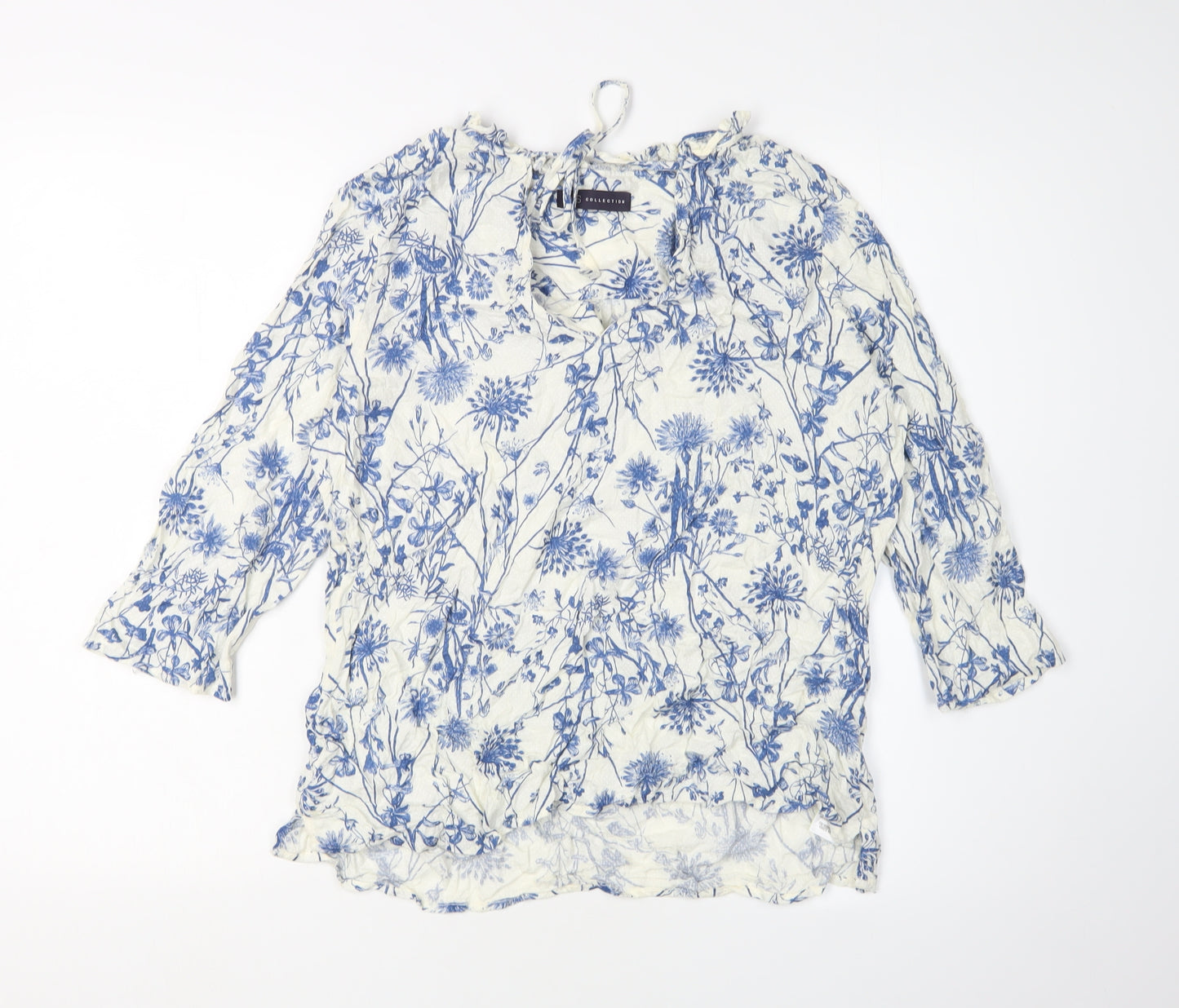 Marks and Spencer Women's White Floral Tunic Blouse Size 14