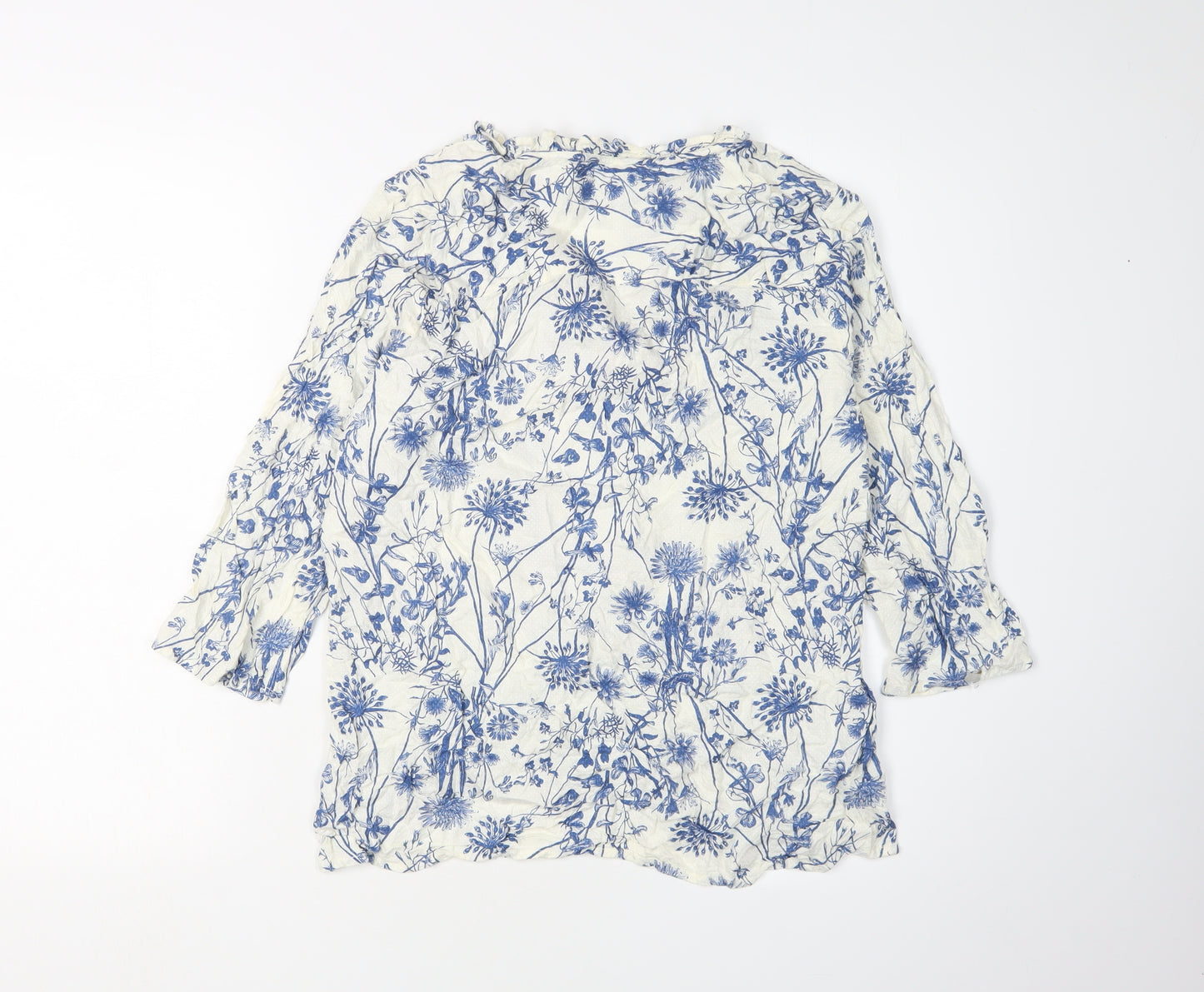 Marks and Spencer Women's White Floral Tunic Blouse Size 14