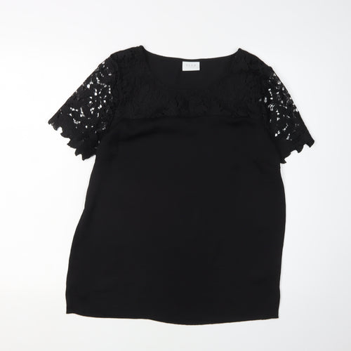 Vila Women's Black Lace Blouse, Size S, Casual Style