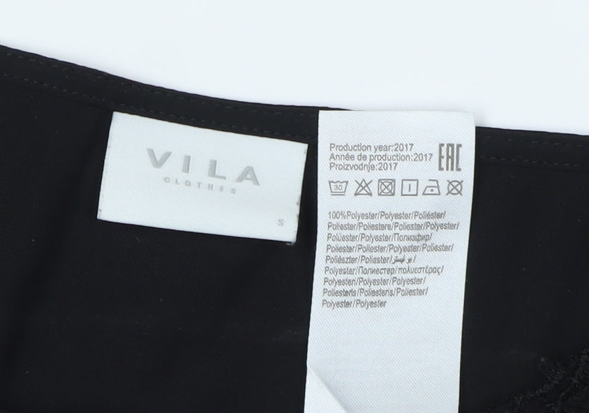 Vila Women's Black Lace Blouse, Size S, Casual Style