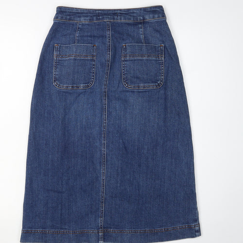 Marks and Spencer Women's Blue Denim Midi Skirt Size 6