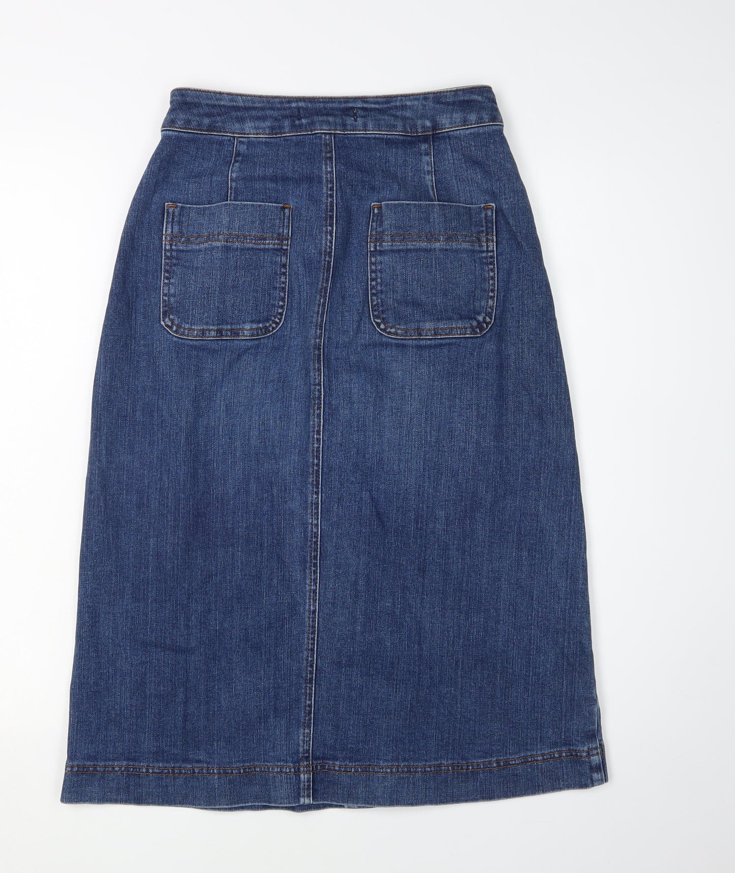 Marks and Spencer Women's Blue Denim Midi Skirt Size 6