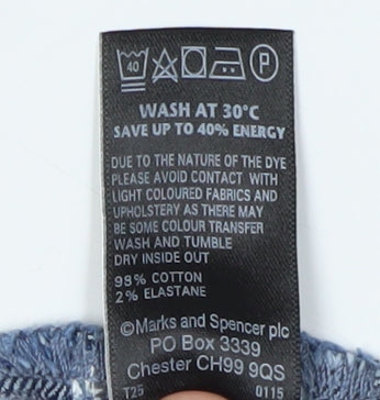 Marks and Spencer Women's Blue Denim Midi Skirt Size 6