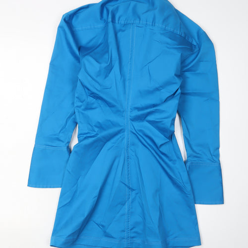 Zara Women's Blue XS Collared Shirt Dress